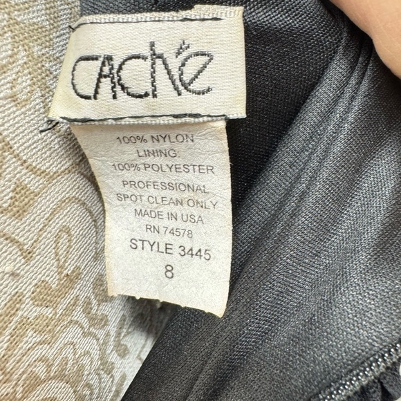 Vintage Y2K Caché Size 8 Black Ruched Handkerchief Hem Midi Dress Whimsigoth - Picture 5 of 6